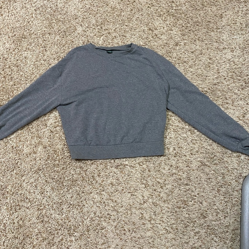 Grey wild fable cropped crewneck